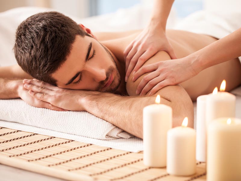 man having massage